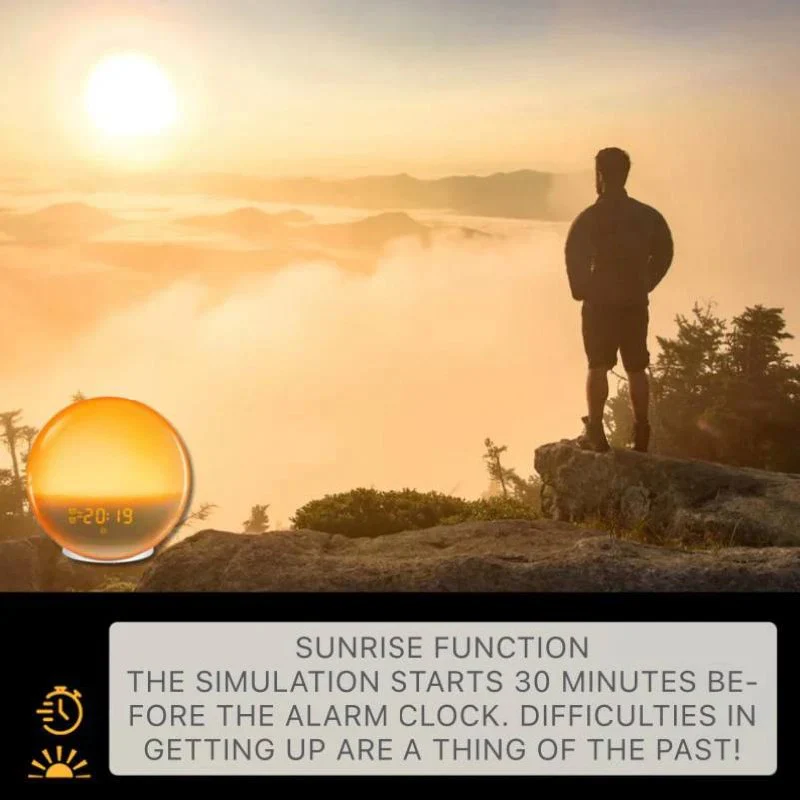 Sunrise and Sunset Simulation Alarm Clock with Bluetooth, FM Radio and App Control - Image 2