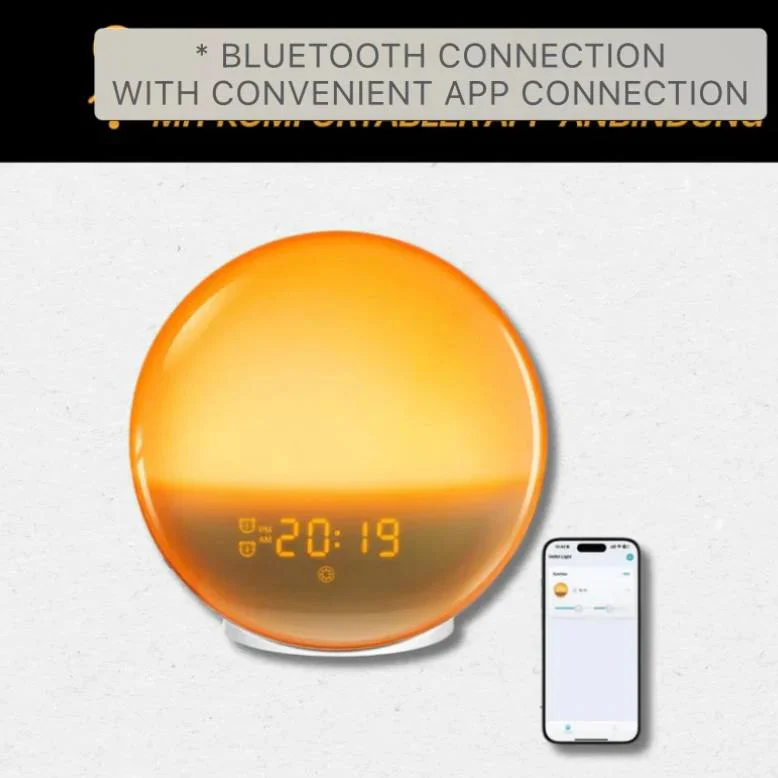 Sunrise and Sunset Simulation Alarm Clock with Bluetooth, FM Radio and App Control - Image 7