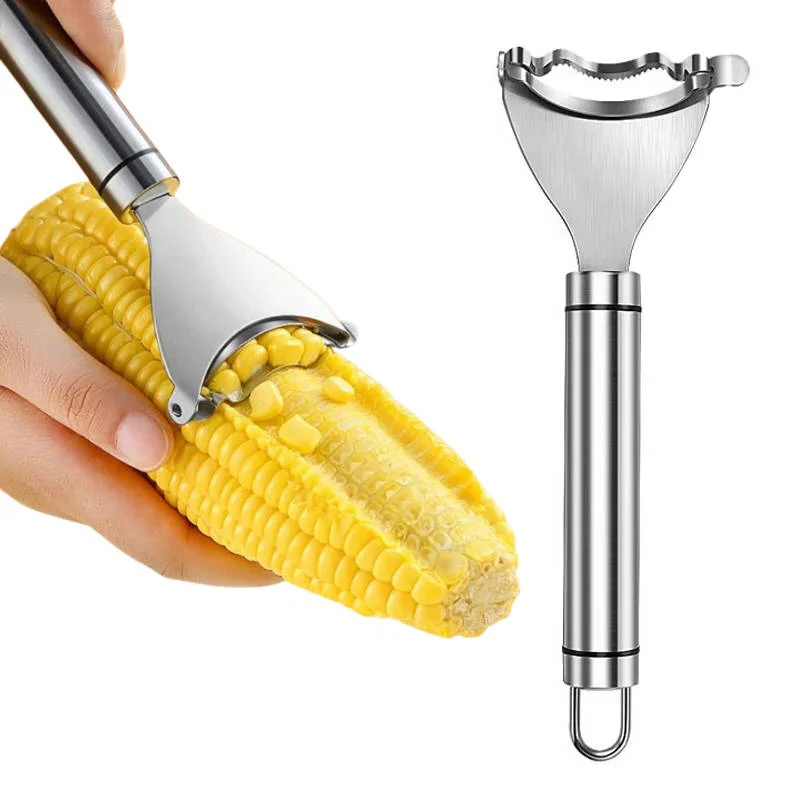 Stainless Steel Corn Peeler with Ergonomic Grip - Image 2