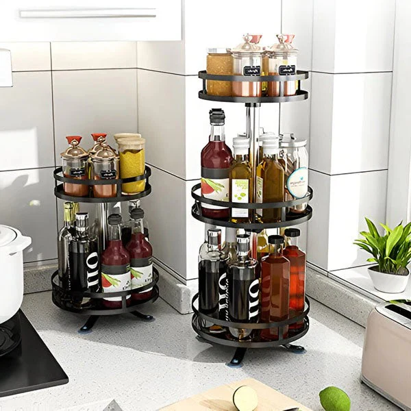 Swivel Metal Organizer with 3 Tiers for Storage - Image 3