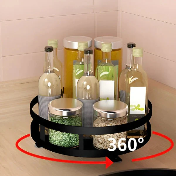 Swivel Metal Organizer with 3 Tiers for Storage - Image 5