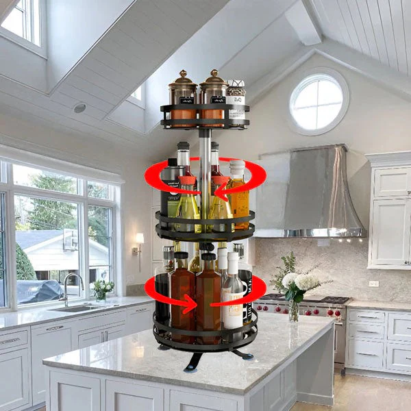 Swivel Metal Organizer with 3 Tiers for Storage - Image 6