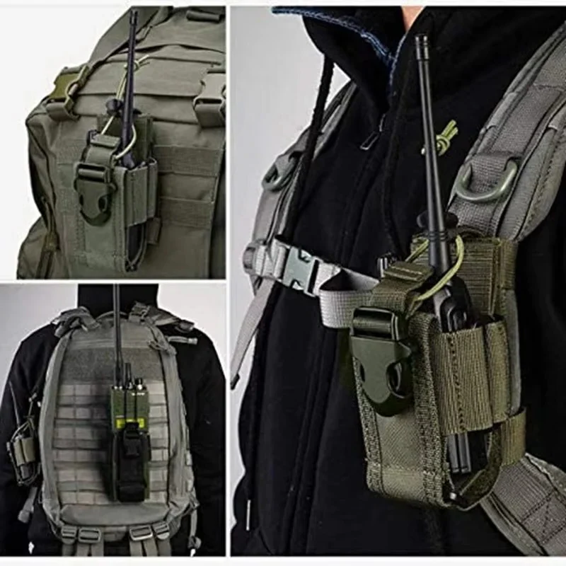 Durable 600D MOLLE Radio Holder Tactical Waist Carry Walkie Talkie Pouch - Image 11
