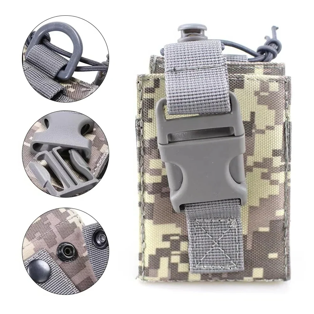 Durable 600D MOLLE Radio Holder Tactical Waist Carry Walkie Talkie Pouch - Image 12