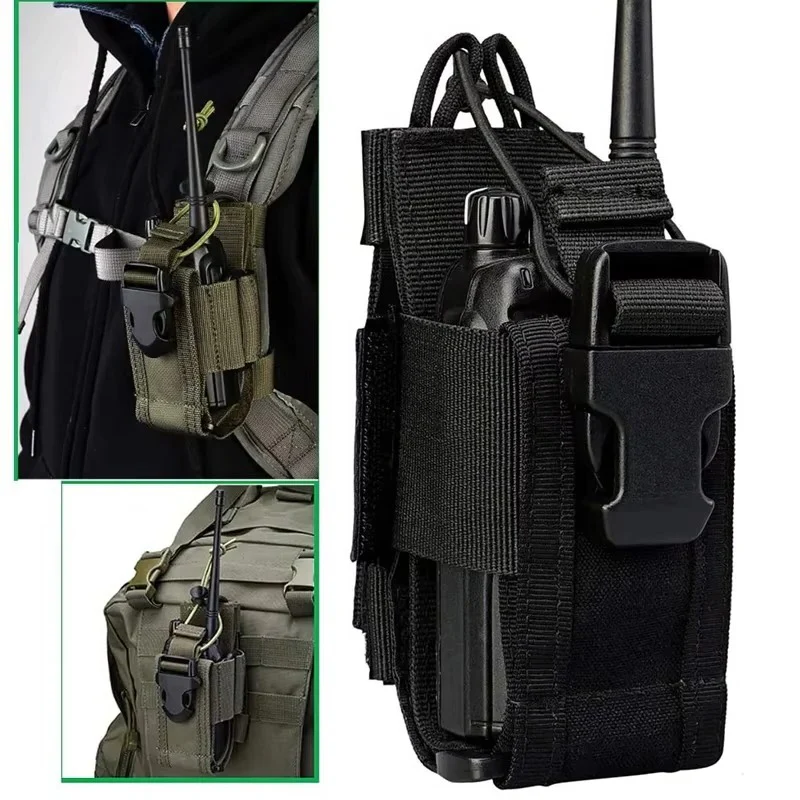 Durable 600D MOLLE Radio Holder Tactical Waist Carry Walkie Talkie Pouch - Image 13