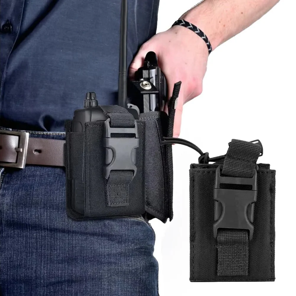Durable 600D MOLLE Radio Holder Tactical Waist Carry Walkie Talkie Pouch - Image 14