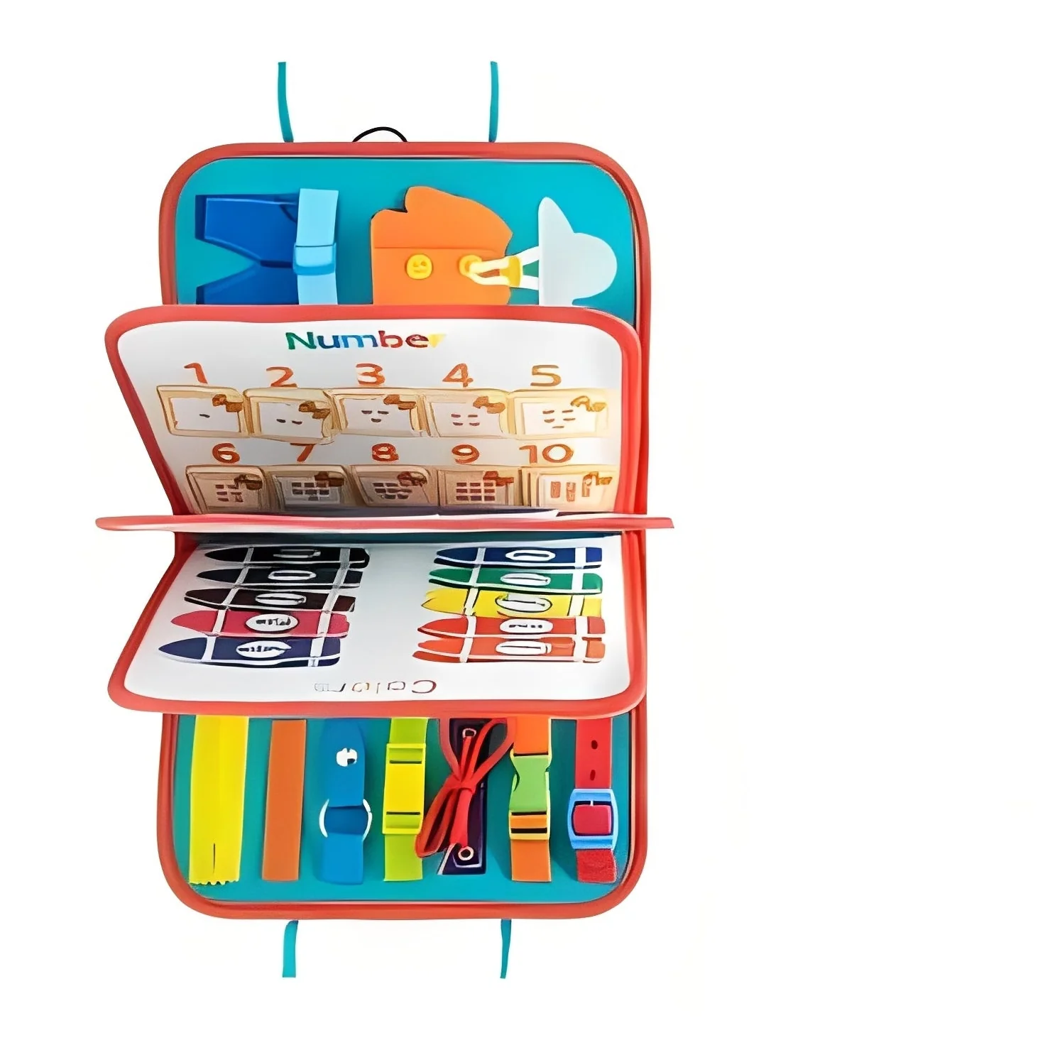 Kid's Activity Board with Textures and Movable Parts - Image 5