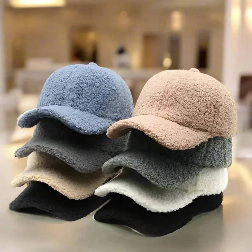 Teddy Fabric Adjustable Hat for Fall and Winter Casual Wear - Image 16