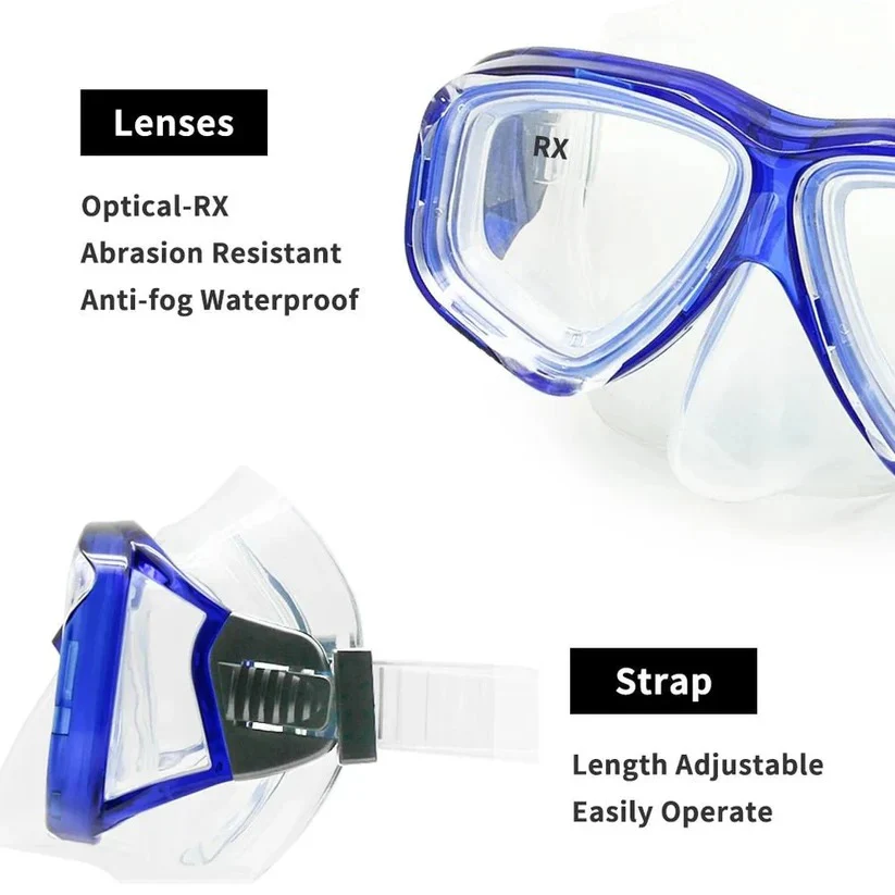 Tempered Glass Scuba Mask with Silicone Seal, Anti Fog Lens - Image 9