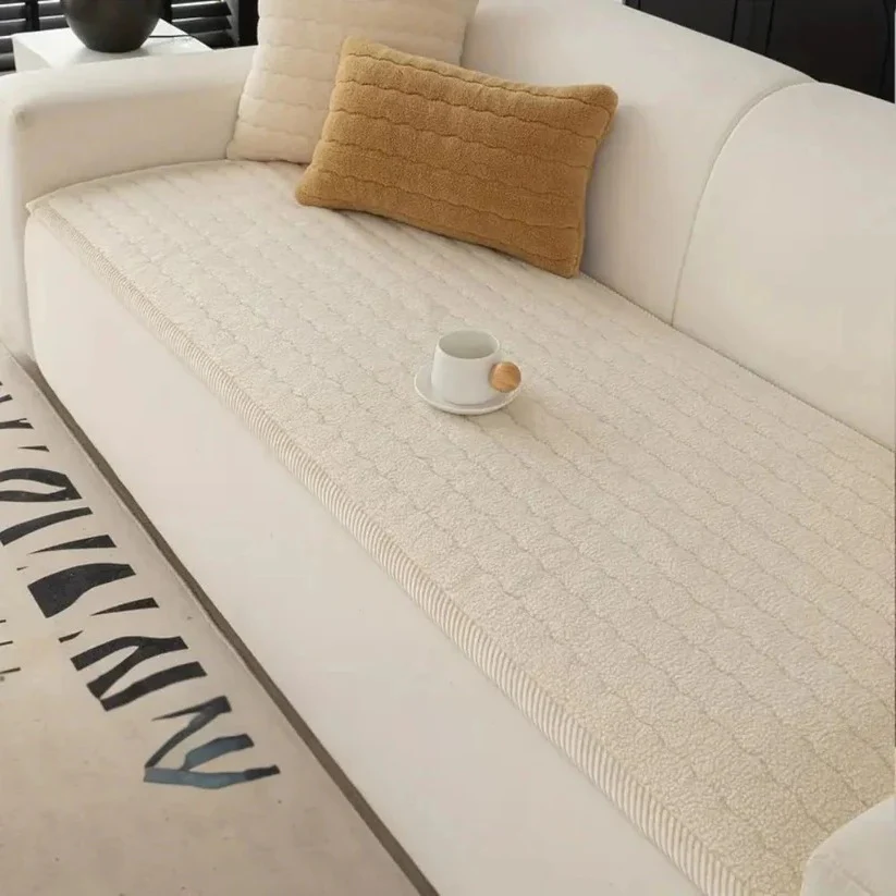 Textured Thick Plush Sofa Slipcover with Anti Slip Grip and Washable Design - Image 7