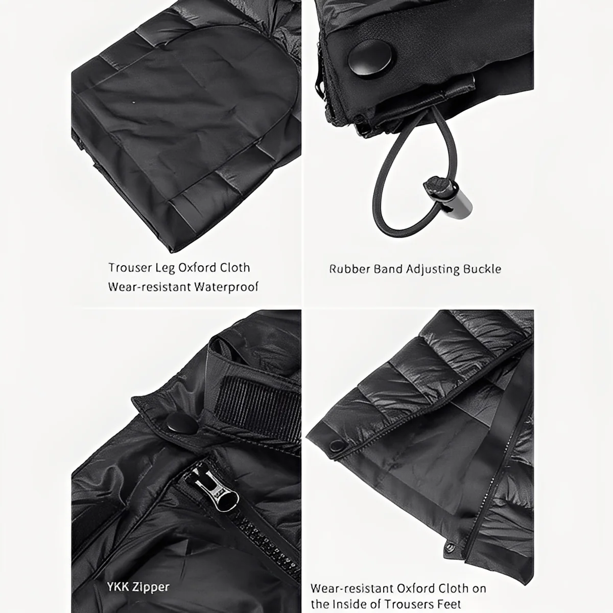 Goose Down Insulated Pants with Adjustable Waist and Zippers - Image 4