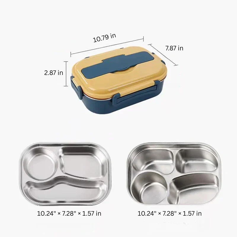 Thermal Lunch Box with 4 Compartments, Stainless Steel - Image 12
