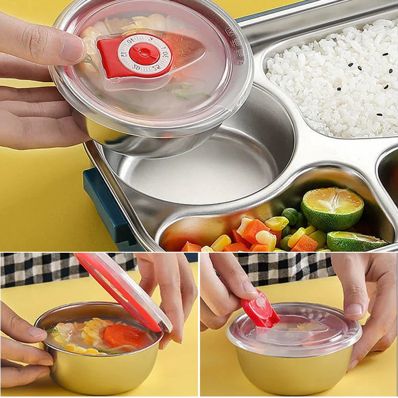 Thermal Lunch Box with 4 Compartments, Stainless Steel - Image 6