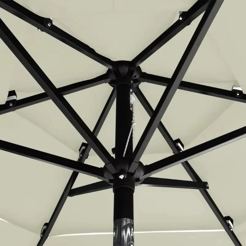 Three Tier Patio Umbrella with Crank Tilt and Aluminum Pole - Image 3