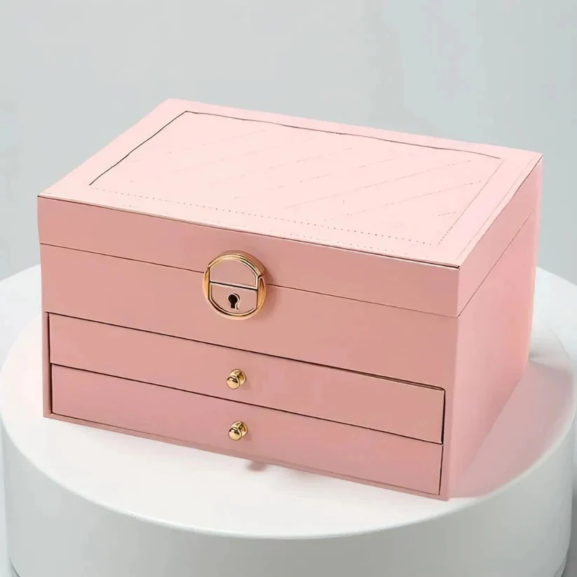Tiered Jewelry Display Box with Multi Compartment Storage Design - Image 5