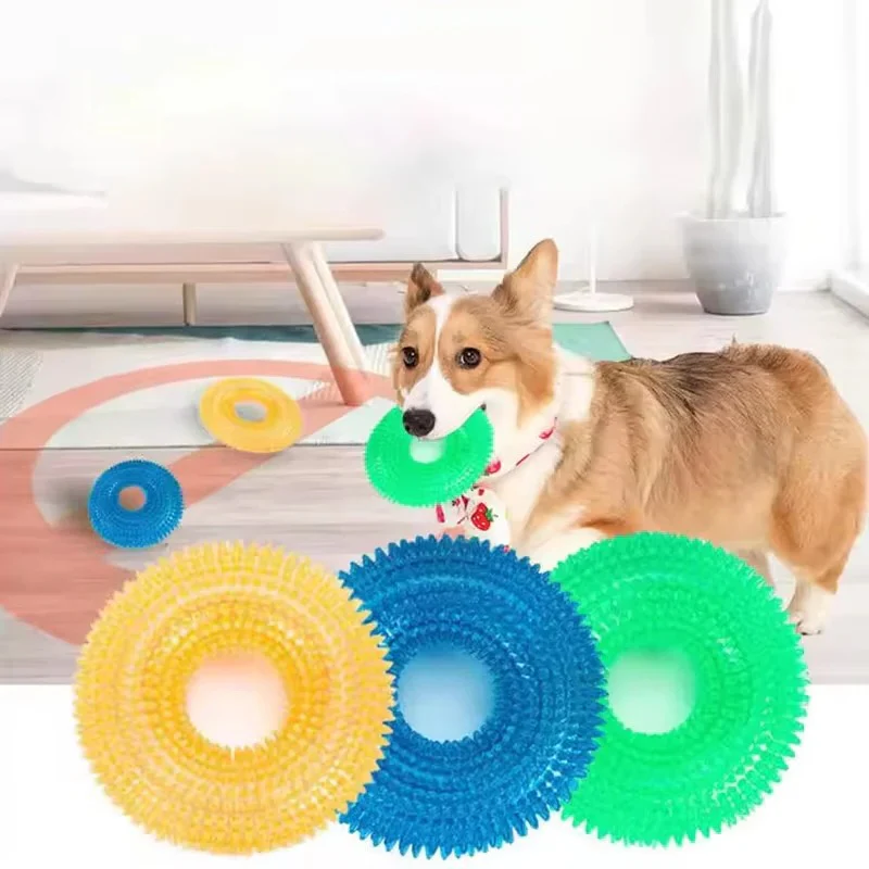 Rubber Dog Chew Ring Toy with Built In Squeaker - Image 7