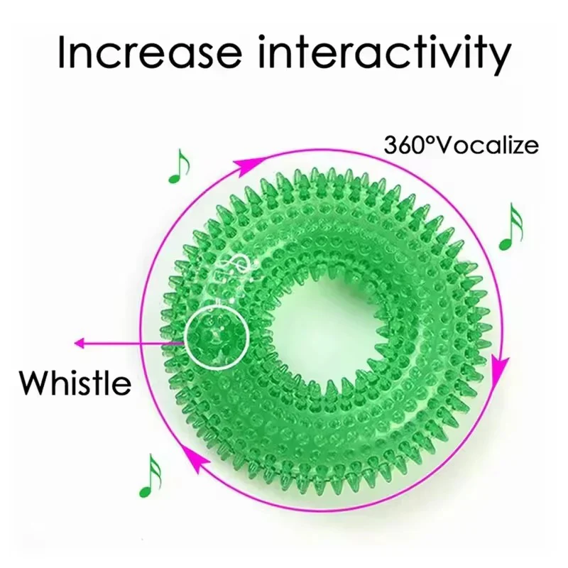 Rubber Dog Chew Ring Toy with Built In Squeaker - Image 9