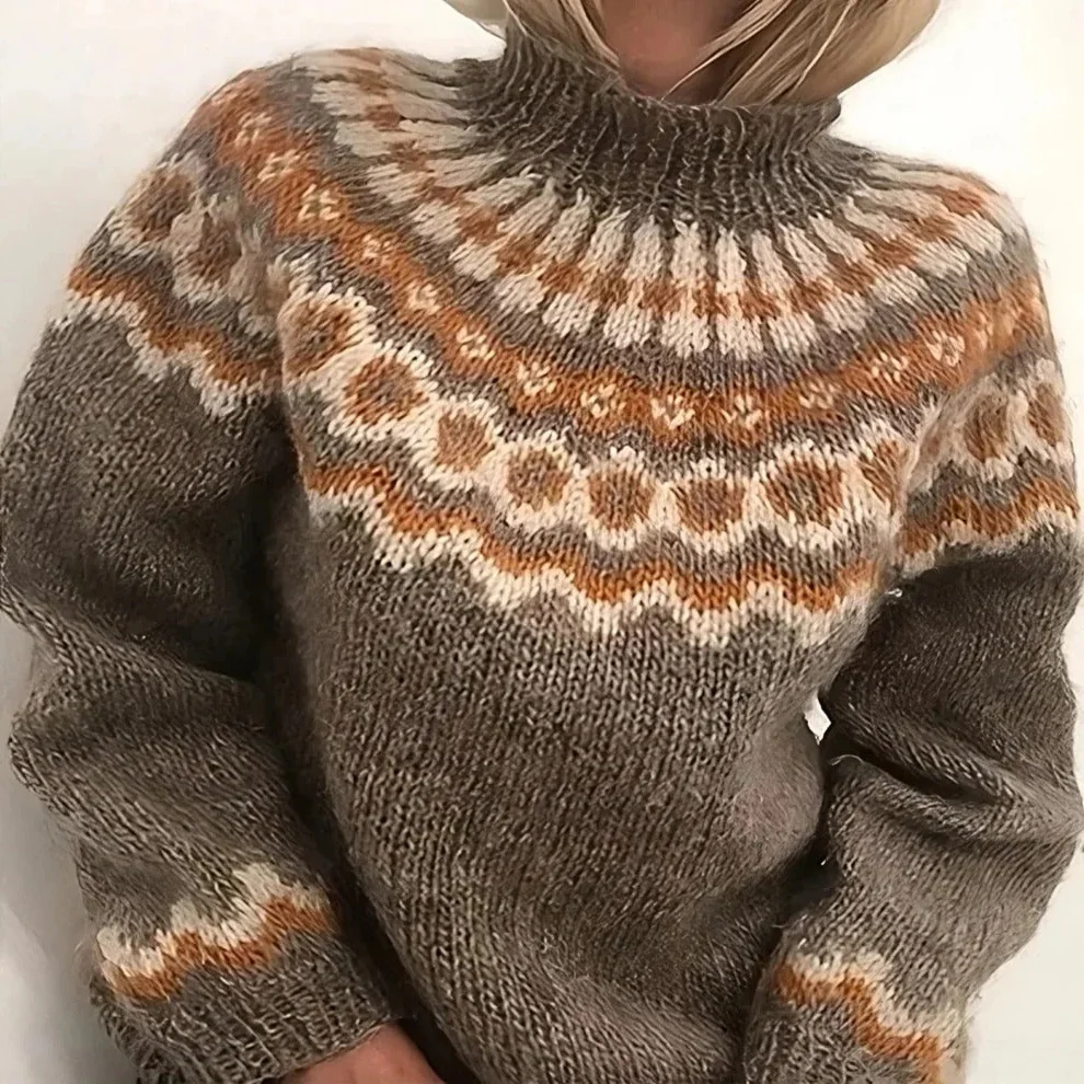 Traditional Icelandic Wool Turtleneck Sweater for Winter Wear - Image 2