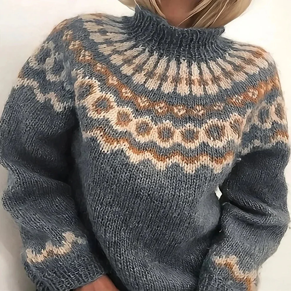 Traditional Icelandic Wool Turtleneck Sweater for Winter Wear - Image 4