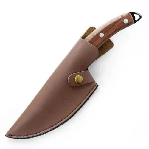 Carbon Steel Utility Kitchen Knife with Wooden Handle - Image 2
