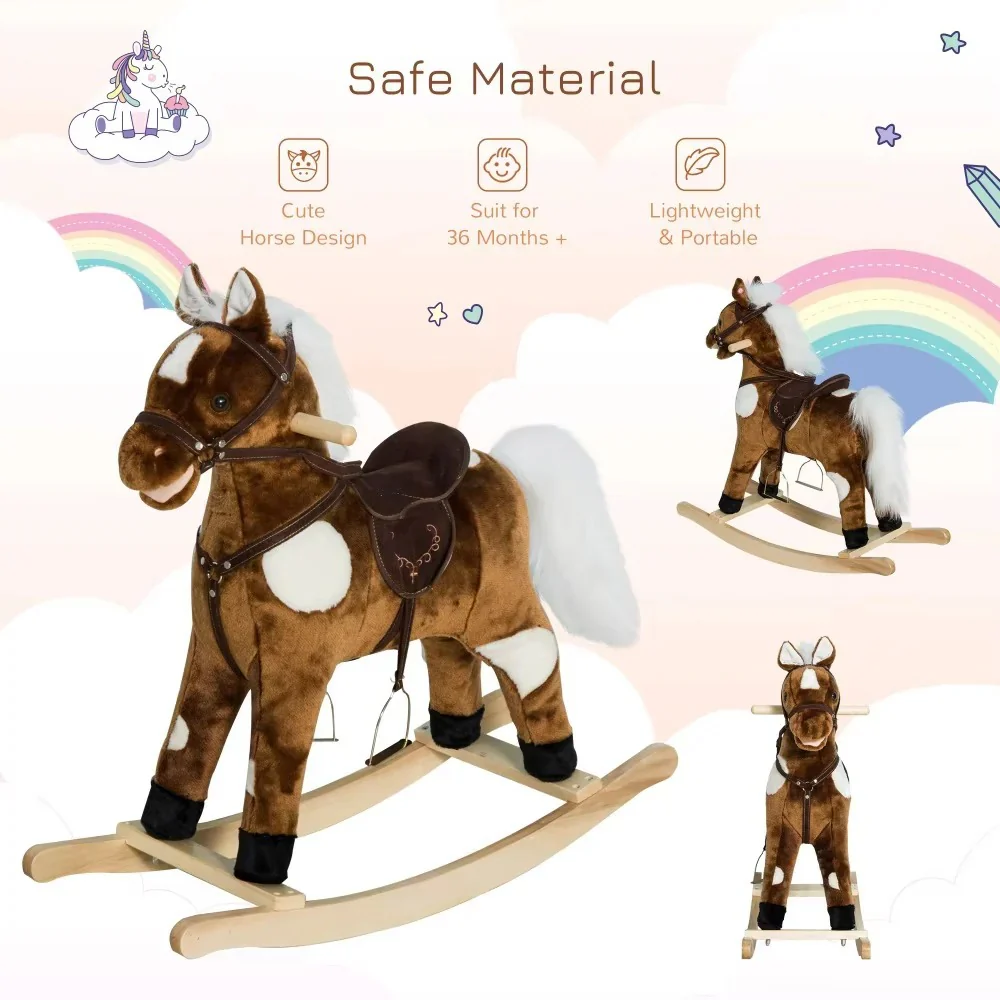 Plush Rocking Horse Ride On Toy with Built In Music - Image 4