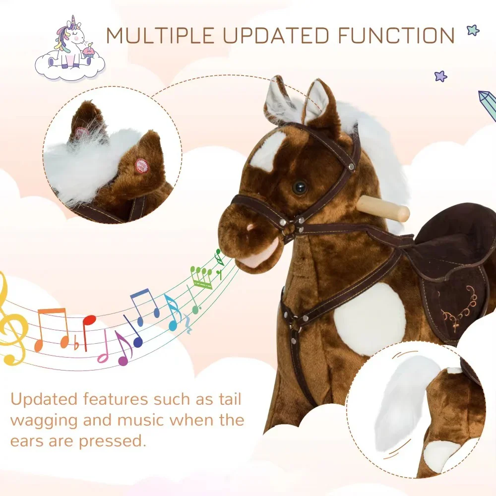 Plush Rocking Horse Ride On Toy with Built In Music - Image 5