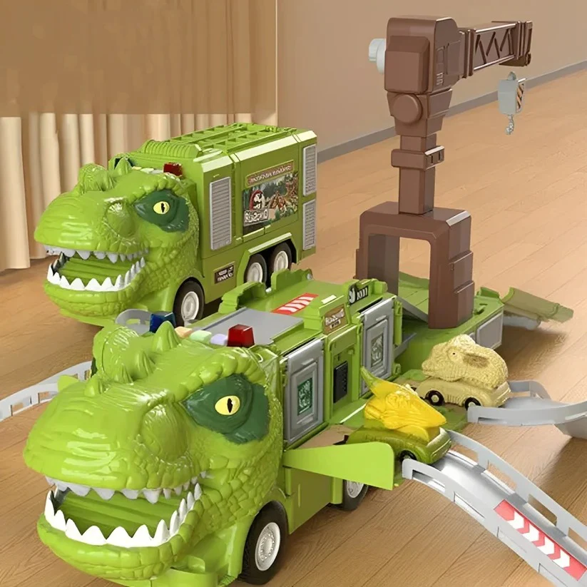 2 in 1 Dinosaur Truck Toy with Lights, Sounds and Storage - Image 10