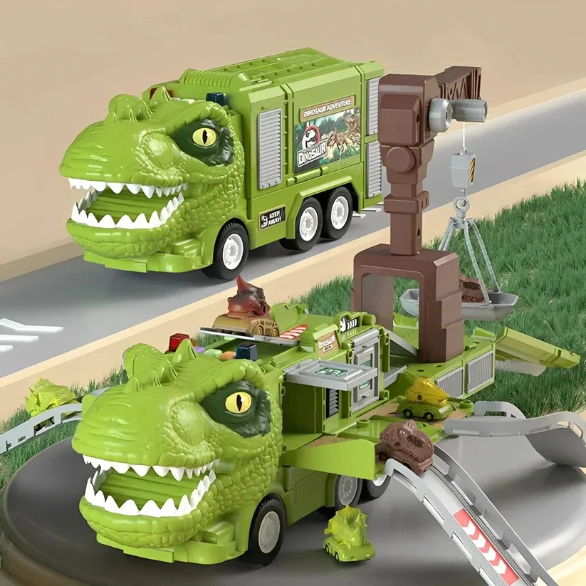 2 in 1 Dinosaur Truck Toy with Lights, Sounds and Storage - Image 9