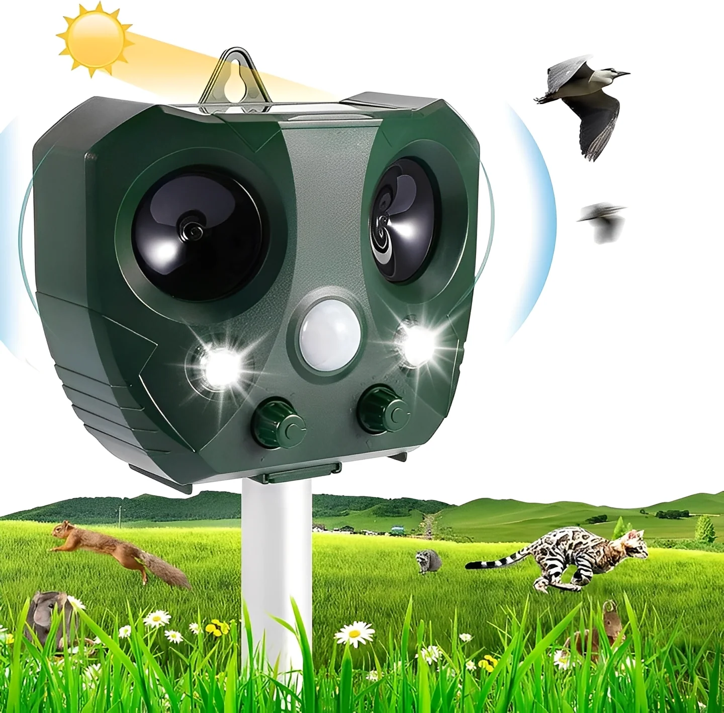 Ultrasonic Bird and Pest Deterrent Device with Motion Sensor - Image 2