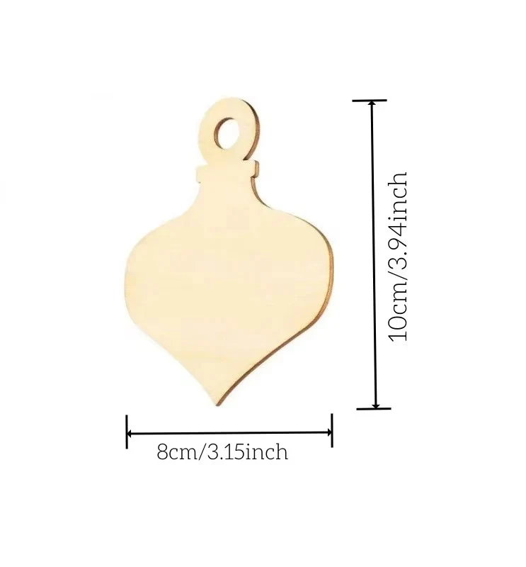 Unfinished Wooden Ornament Blanks for DIY Crafts, 10 Piece Set - Image 5