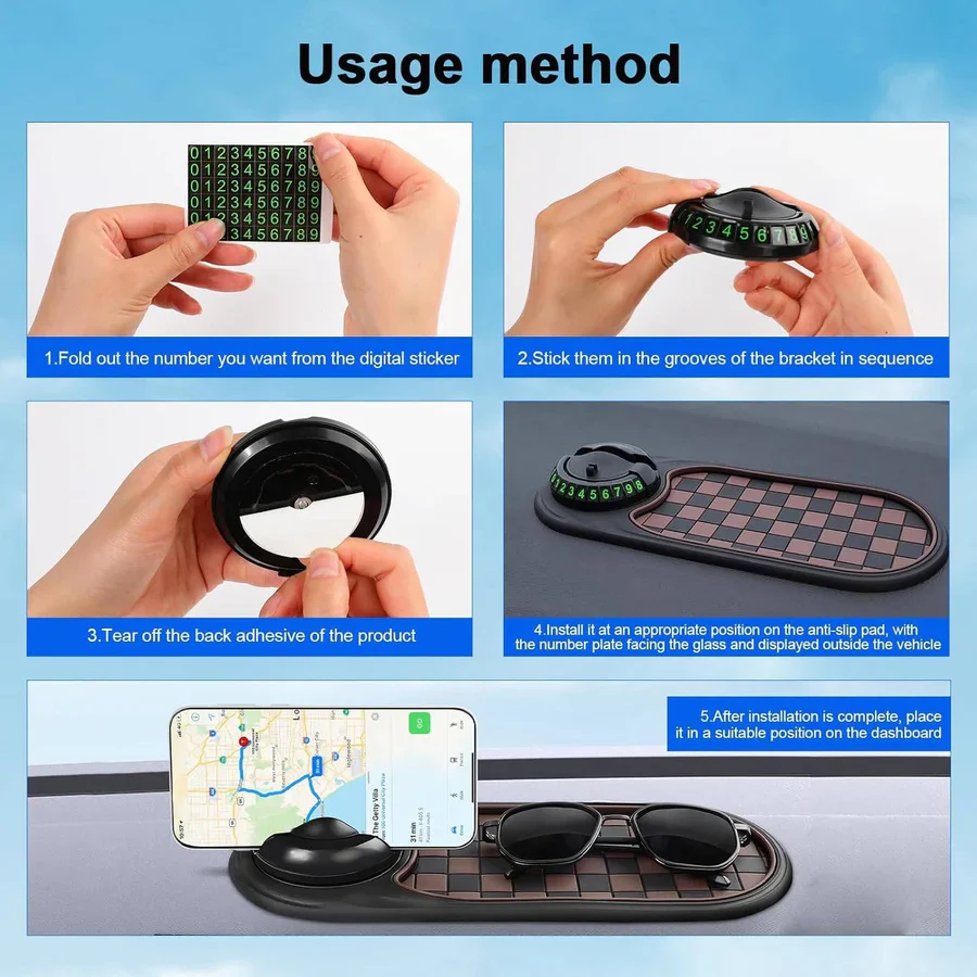 Universal Car Phone Holder with Anti-Slip Dash Mat - Image 10