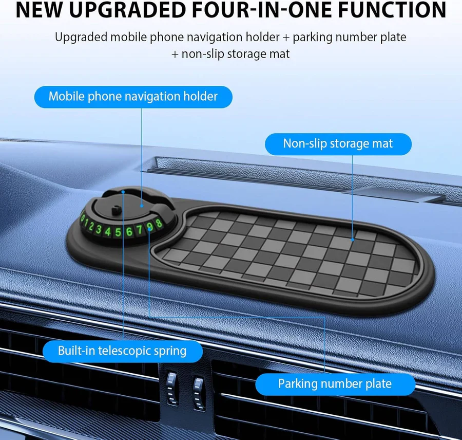 Universal Car Phone Holder with Anti-Slip Dash Mat - Image 5