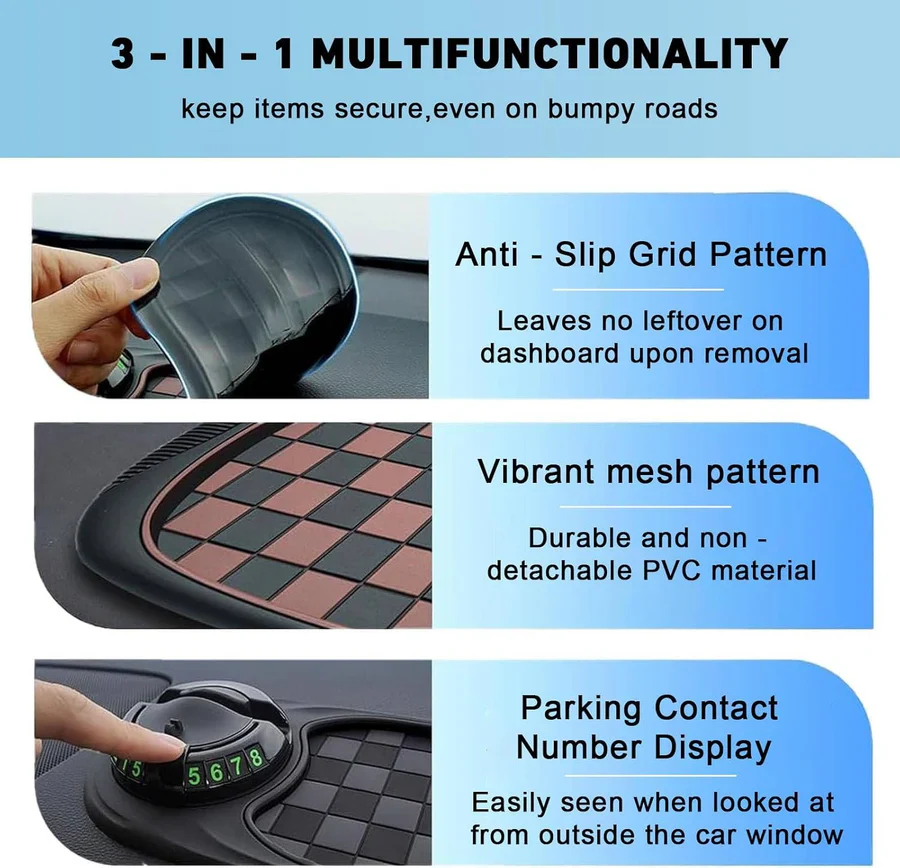 Universal Car Phone Holder with Anti-Slip Dash Mat - Image 7