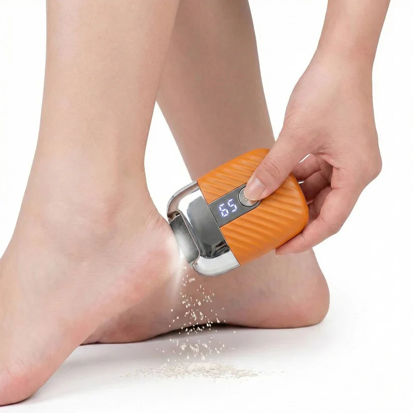 USB Rechargeable Electric Foot File with 3 Interchangeable Grinding Heads, Dual Speed and LED Light - Image 4