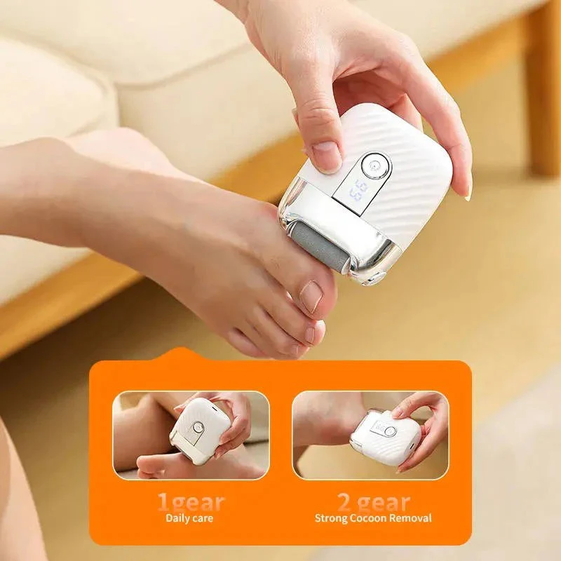 USB Rechargeable Electric Foot File with 3 Interchangeable Grinding Heads, Dual Speed and LED Light - Image 6