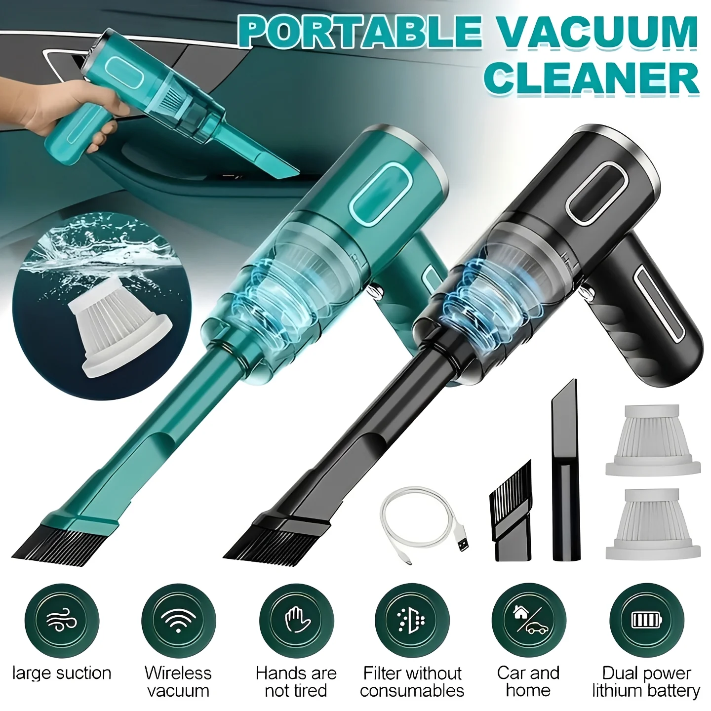Cordless USB Rechargeable Portable Vacuum for Car and Home - Image 10