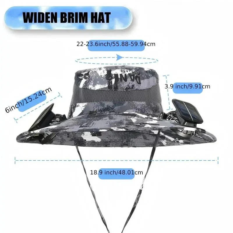 Ventilated Sun Hat with Built In Dual Solar Fans for Men and Women Outdoor Use - Image 7