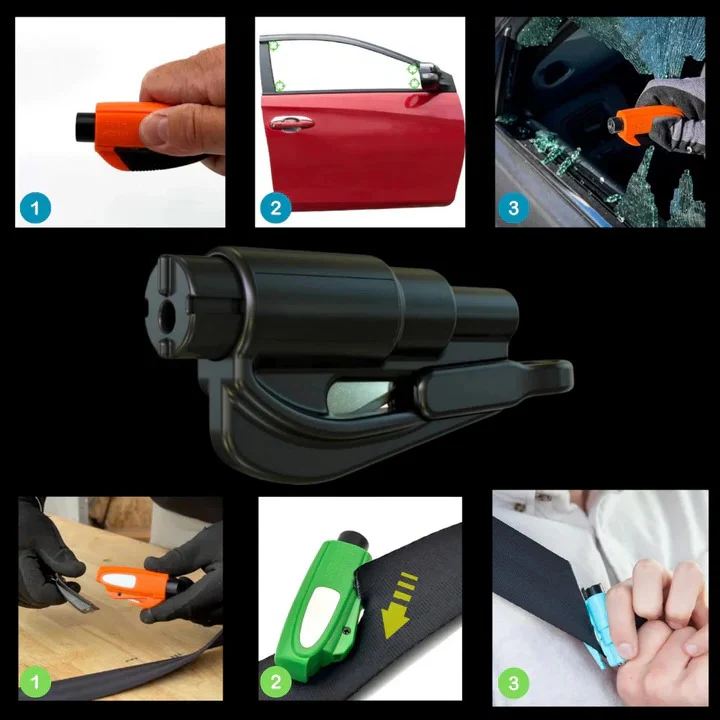 Portable 2 in 1 Car Safety Tool for Tempered Windows - Image 10