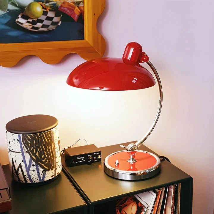 Vintage Adjustable Dome Desk Lamp with Iron Finish - Image 2