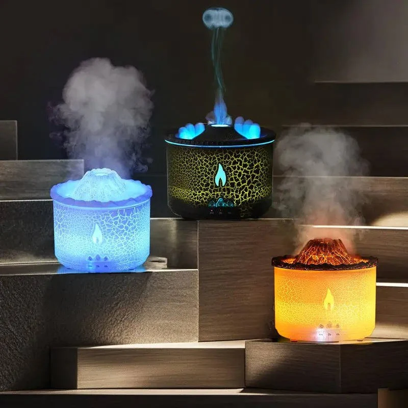 Volcano Shaped Essential Oil Diffuser with Night Light and Remote Control - Image 5