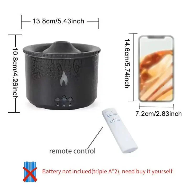 Volcano Shaped Essential Oil Diffuser with Night Light and Remote Control - Image 6