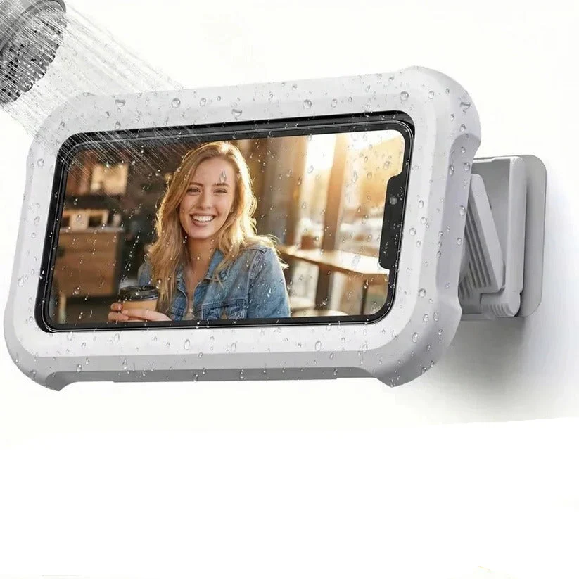 Wall Mount Bathroom Phone Holder with 480-Degree Rotation for Smartphones up to 6.8 Inches