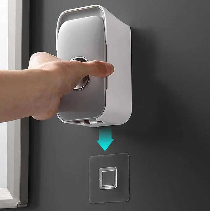 Wall Mounted Toothpaste Dispenser with Adhesive Installation - Image 7