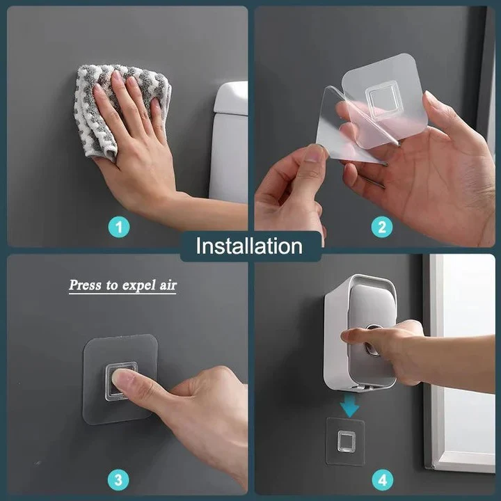 Wall Mounted Toothpaste Dispenser with Adhesive Installation - Image 9