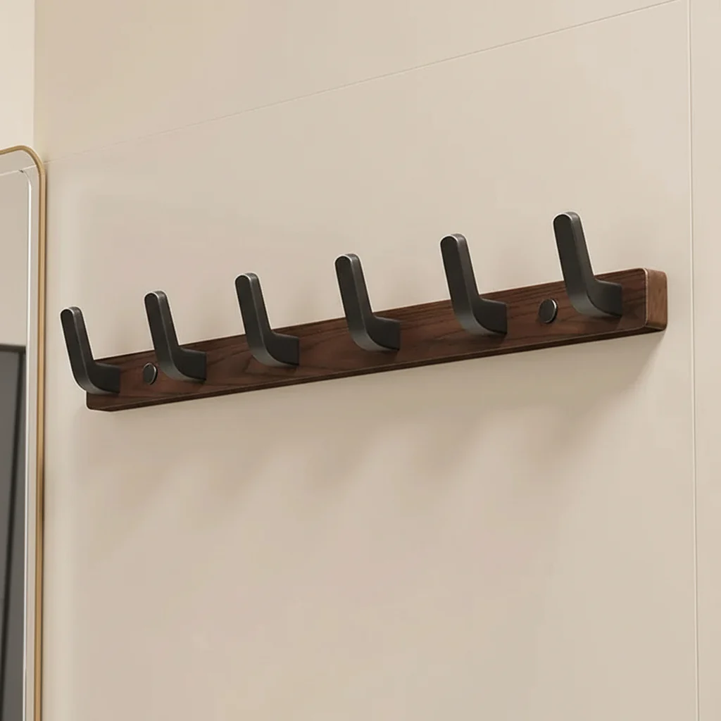 Wall Mounted Coat Hook with Wood and Metal Design - Image 4