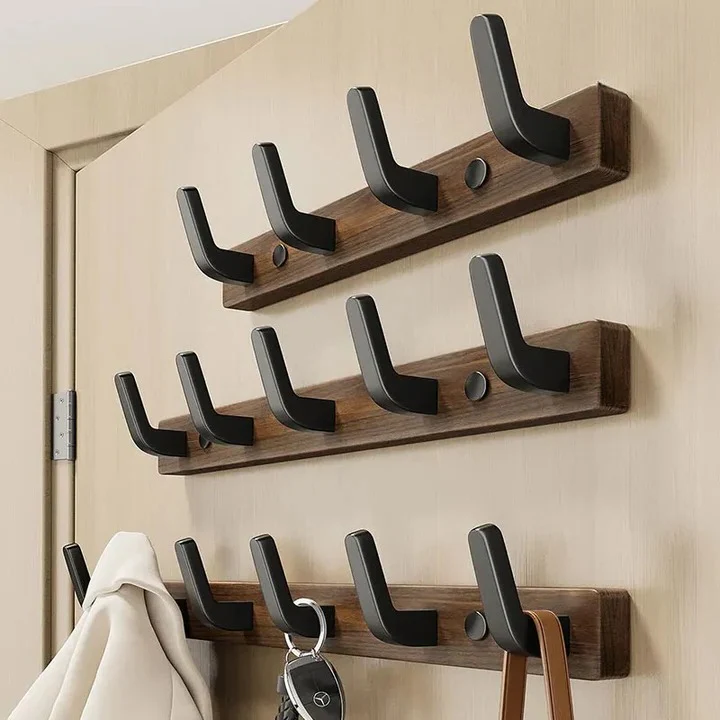 Wall Mounted Coat Hook with Wood and Metal Design - Image 5