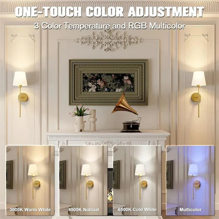 Wall Mounted Lights with Cordless Design, Set of 2 - Image 8