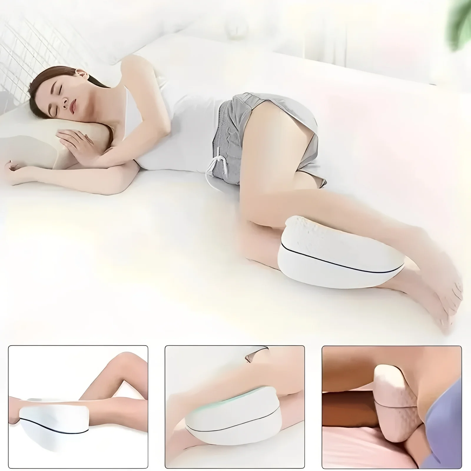Washable Pillowcases for Leg Contour Pillows, 2 Pack with Zipper - Image 2