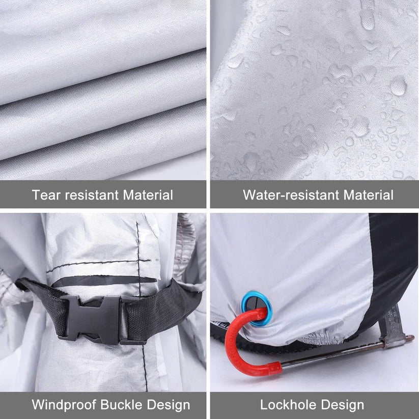 Waterproof Electric Bike Cover with PU Coating and Lock Opening for Outdoor Use - Image 4
