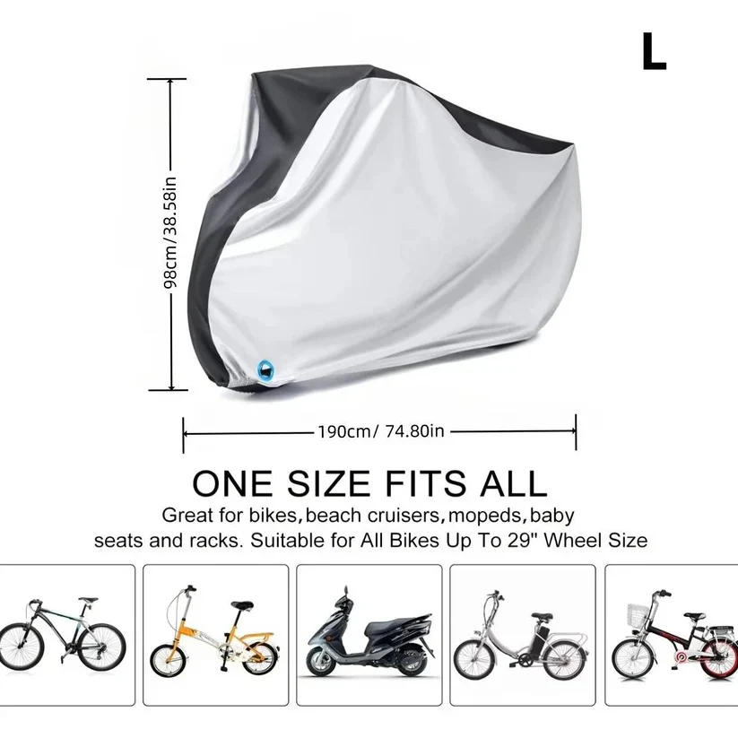 Waterproof Electric Bike Cover with PU Coating and Lock Opening for Outdoor Use - Image 8